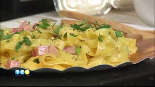 Spaghetti Carbonara recipe - Sponsored by Nordic Ware Factory Store