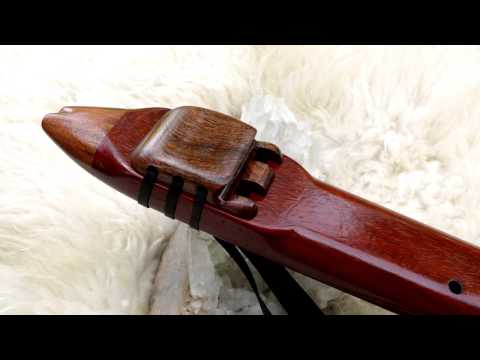 Native American Inspired 7 hole Extended Scale DRONE FLUTE in the Key of E of Padauk wood