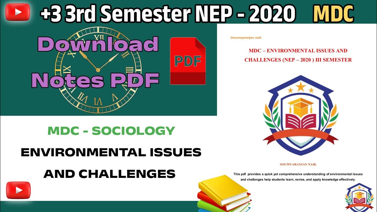 +3 3rd Sem MDC - Environmental issues and Challenges ll Download Notes/ Book pdf ll NEP - 2020 