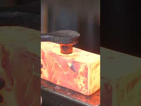 Blacksmithing - Punching a Hole in a Hammer Blank. #blacksmith #forging #toolmaking #hammer #maker