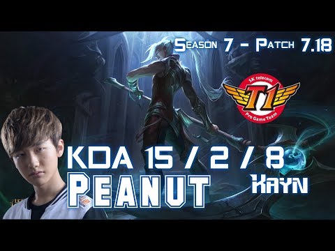 SKT T1 Peanut KAYN vs NIDALEE Jungle - Patch 7.18 KR Ranked