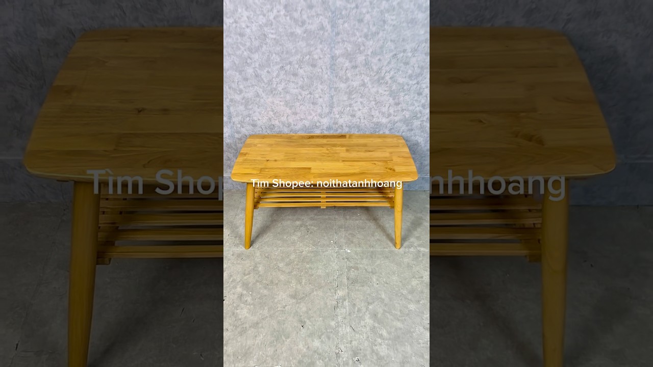 Bàn Sofa Gỗ Tự Nhiên Size 90x50cm Cao 45cm Kết Cấu 2 Tầng Tiện Lợi, Có Thể Gấp Gọn Tiện Lợi, Cao 45cm
