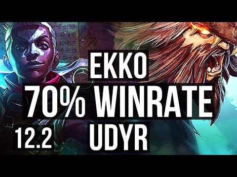 EKKO vs UDYR (JNG) (DEFEAT) | Rank 1 Ekko, 70% winrate, Rank 11, Dominating | JP Challenger | 12.2