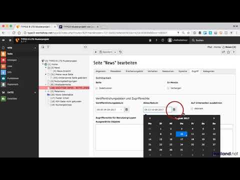 TYPO3 8.7 für Redakteure - Teil 21:  Die Seiteneigenschaften  - Zugriff