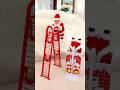 Cute Santa Clause Climbing the Ladder! Santa toys 🎅🏻🎁 #shortsvideo #christmas #present #santa