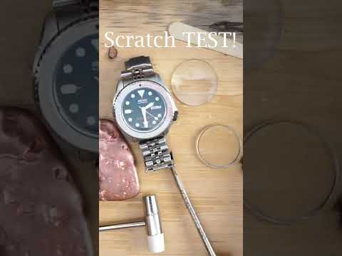 Scratch Test Sapphire Vs Seiko Hardlex Mineral Crystal Watch Glass Comparison Which is best #shorts