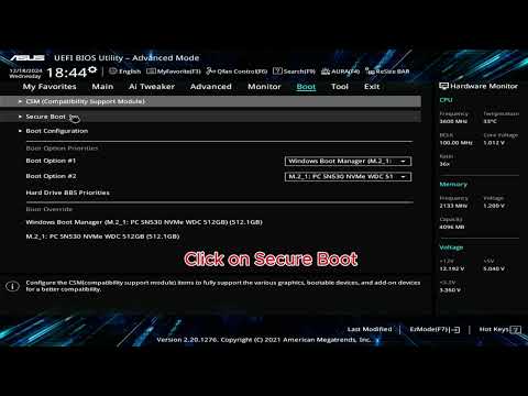 How To Enable fTPM & Secure Boot - ASUS UEFI BIOS
