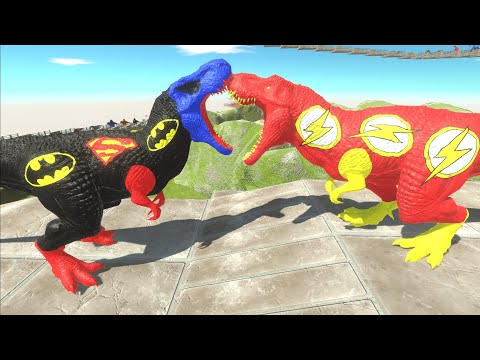 BAT SUPERMAN T REX DEATH FALL - Animal Revolt Battle Simulator