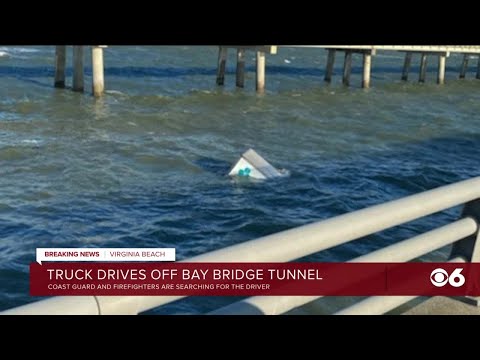 Box truck goes over the side of the Chesapeake Bay Bridge-Tunnel