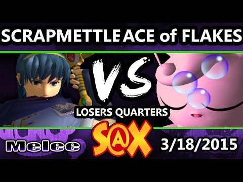 S@X - ScrapMettle (Marth) Vs. Ace of Flakes (Jigglypuff) SSBM Losers quarters - Melee