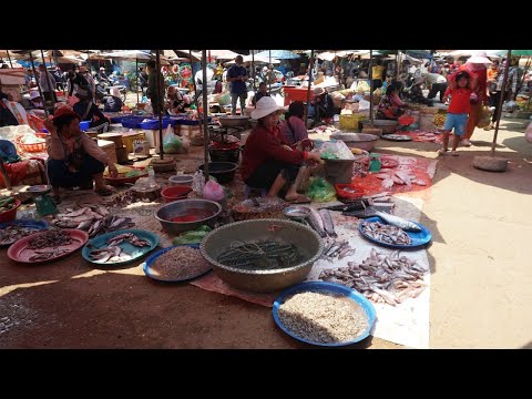 Countryside Market Scene @Phsa Serey Sophorn - Activities of Khmer People in Market Banteaymeanchey