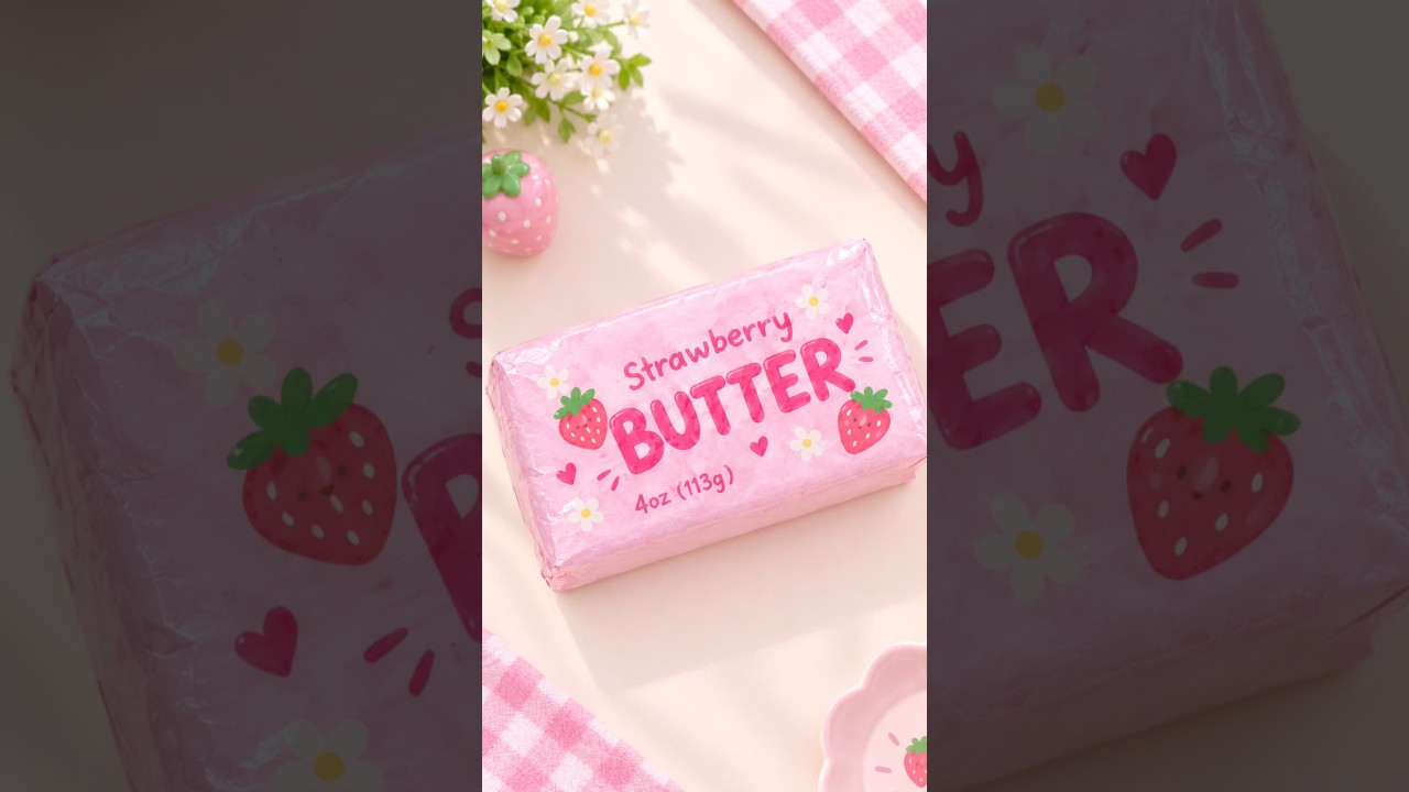 How to Make Strawberry Butter Squishy 🍓💗 | Easy Paper Craft DIY|@ItsmeHanaa_h #Shorts