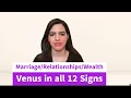 Venus Shukra In All 12 Signs Marriage Relationships Spouse