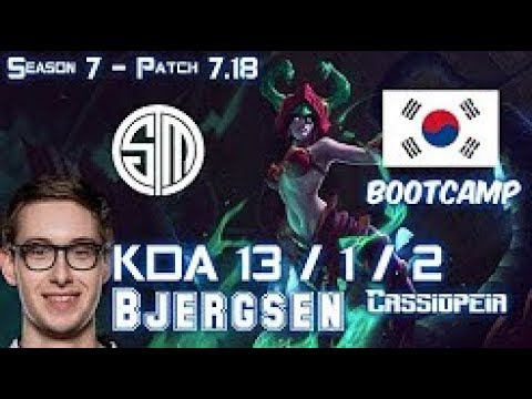 TSM Bjergsen CASSIOPEIA vs LUCIAN Mid - Patch 7.18 KOREA Ranked