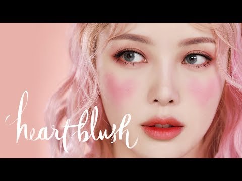 💗Heart Blush Makeup💗(With subs) 하트 블러쉬 메이크업