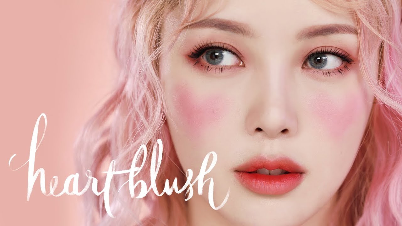 💗Heart Blush Makeup💗(With subs) 하트 블러쉬 메이크업
