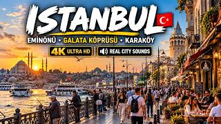 Walking in Istanbul 🇹🇷 | Eminönü, Galata Bridge & Karaköy Streets | 4K  | Cinema