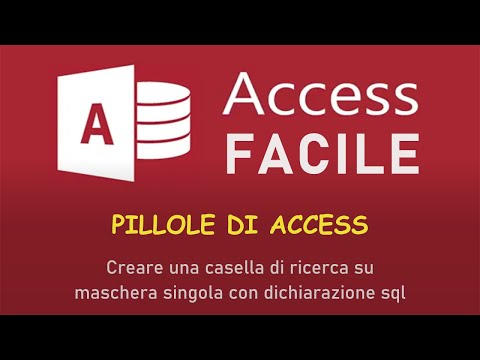 Maschera di ricerca attraverso dichiarazione SQL