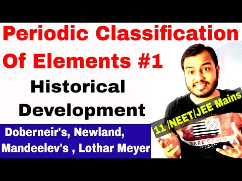 Class 11 chap 3 | Periodic Table 01 | Historical Development | Periodic Classification Of Elements | Video