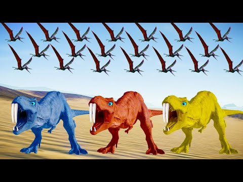 Tyrannosaurus Rex vs Spinosaurus, Indominus Rex, Indoraptor And All Carnivores-JWE 2 Dinosaurs Fight