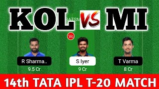 kol vs mi dream11 prediction, kol vs mi ipl 2022, kolkata vs mumbai indians dream11 team, kol vs mi