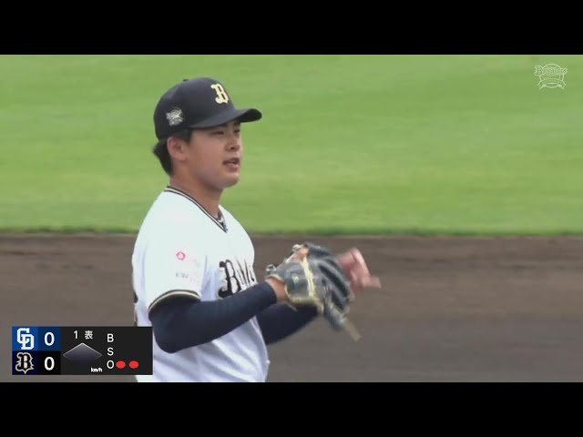 【ファーム】ファーム公式戦初登板!! バファローズ・東松快征 初回いきなり三振を奪い3者凡退!!  2024年5月30日 オリックス・バファローズ 対 中日ドラゴンズ