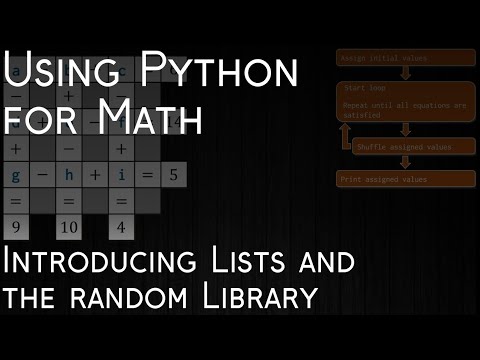 Using Python For Math Introducing Lists And The Random Library For Python