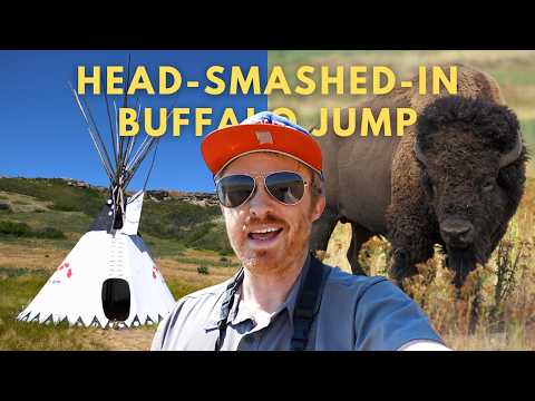 ヘッドスマッシュトイン・バッファロージャンプ | アルバータ州南部カナダの日帰り旅行 🦬 (Head-Smashed-In Buffalo Jump | Day Trip in Southern Alberta, Canada 🦬)
