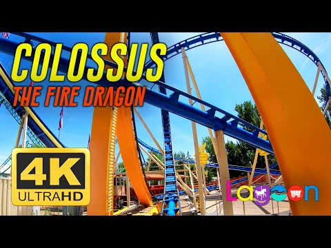 Colossus the Fire Dragon Roller Coaster (4K) POV - Lagoon Amusement Park