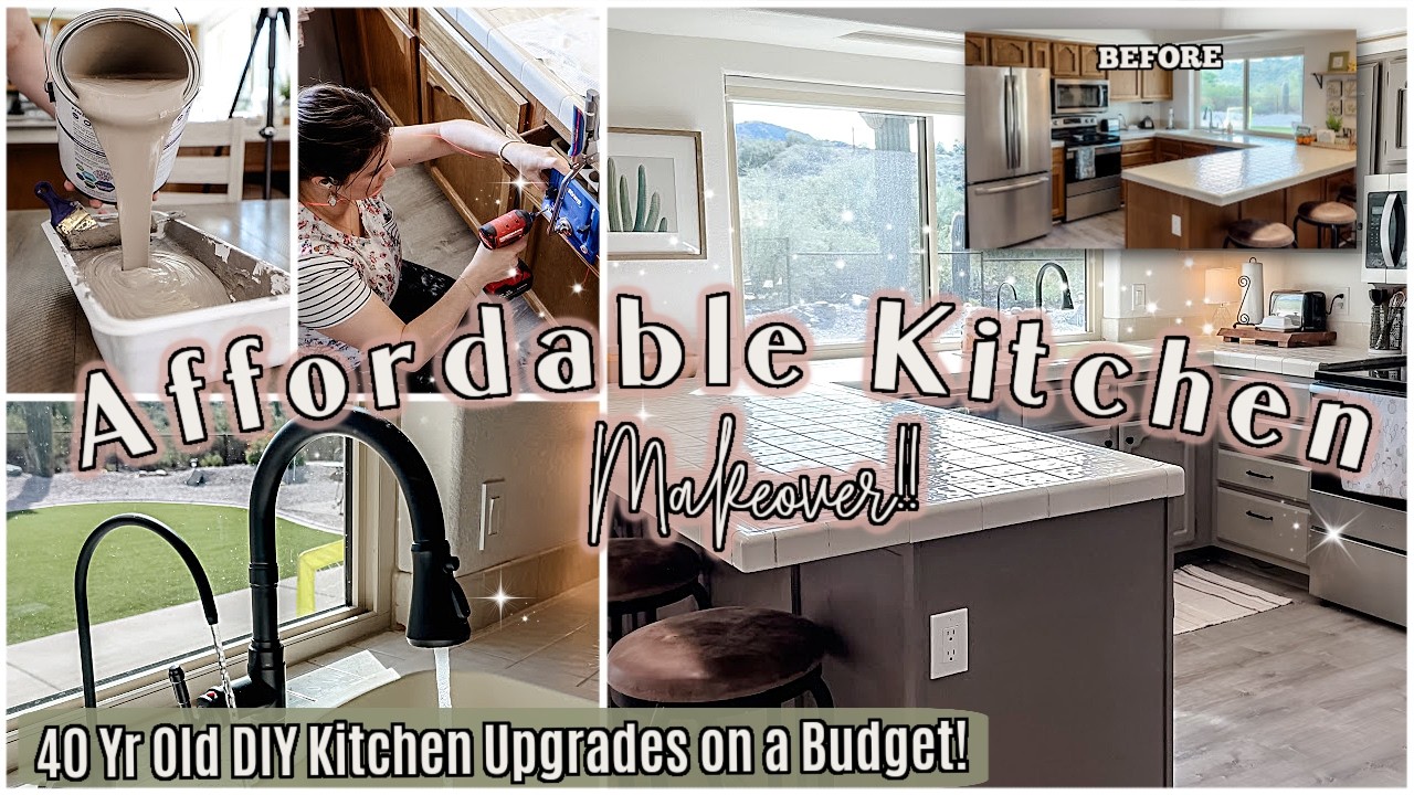DIY KITCHEN MAKEOVER on a BUDGET :: Transforming This 40 Yr Old Kitchen Without Gutting It!!