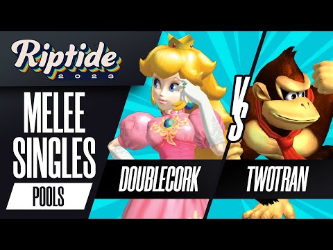 Doublecork (Peach) vs Twotran (Donkey Kong) - Melee Singles Pools - Riptide 2023
