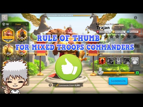 Rule Of Thumb For Running Mixed Troops Commanders Like Trajan or Athelflead! What Troop To Bring?