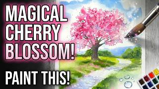Paint A Magical Cherry Blossom Scene In Watercolor