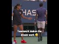 Naomi Osaka and Gael Monfils playing mixed doubles at the 2025 US Open 👀
