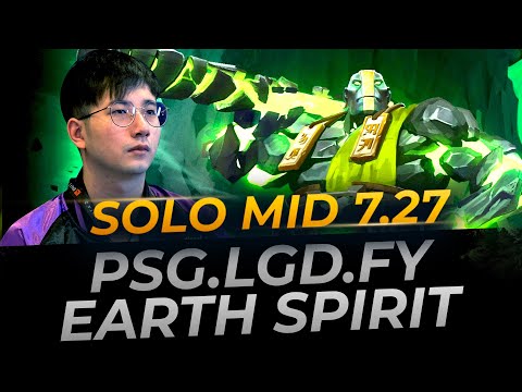 PSG.LGD.fy Earth Spirit Solo Mid 7.27 | Full Gameplay Dota 2 Replay