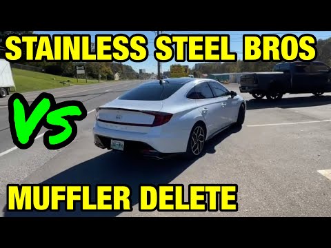 2021 Hyundai Sonata N-Line TURBO: MUFFLER DELETE Vs STAINLESS STEEL BROS!