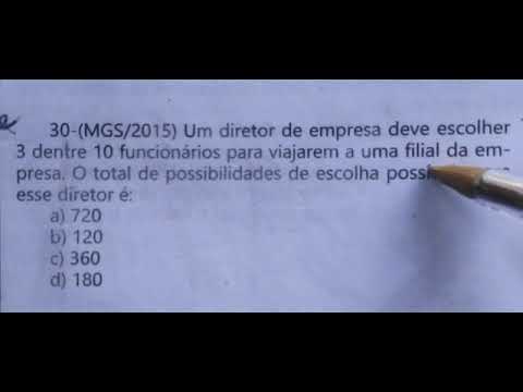 Analise combinatória. Questão de concurso resolvida matemática raciocínio lógico