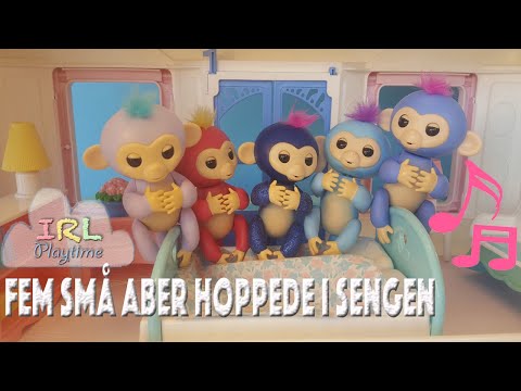 Fem Små Aber Hoppede i Sengen | 5 Små Aber | Dansk børnesang | IRLplaytime