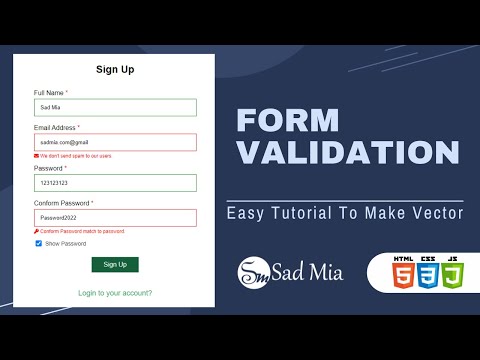 Form Validation Using Html Css Javascript Mini Project Full Tutorial