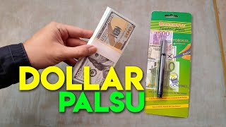 REVIEW BARANG UNIK BERFAEDAH - PULPEN DETEKSI UANG PALSU & UANG DOLLAR MAINAN MIRIP ASLI