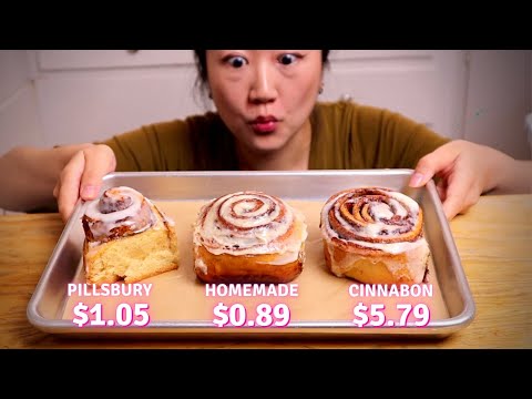 $0.89 Homemade CINNABON STYLE CINNAMON ROLL | Cinnabon Tase Test