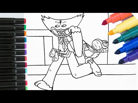huggy wuggy catches Mommy Long Legs coloring pages | poppy playtime | Coloring Pages