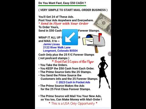 CASH in Your Mailbox Direct Pay in Your Pocket! Make Money Mailing Flyers and Postcards from Home 😊💰