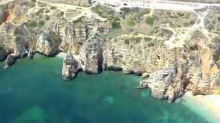 preview picture of video 'Aerial View, Flying above Ponte de Piedade and the grottoes in Lagos, Portugal'