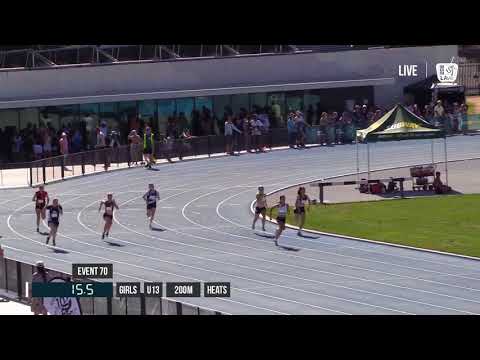 GIRLS U13 200M HEAT 1 - 2018 STATE TRACK AND FIELD CHAMPIONSHIPS // LAVicTV