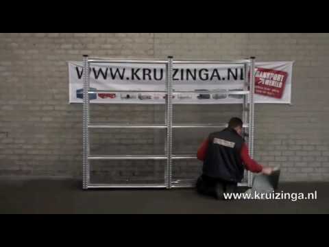 Stellingen met bakken combinatieset legbordstelling incl. 65 magazijnbakken