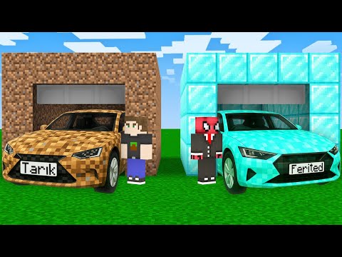 ZENGİN ARABA GARAJI VS FAKİR ARABA GARAJI - Minecraft