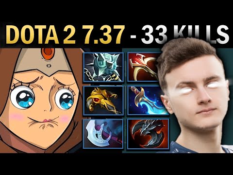 Mirana Gameplay Miracle with 33 Kills and Gleipnir - Dota 7.38
