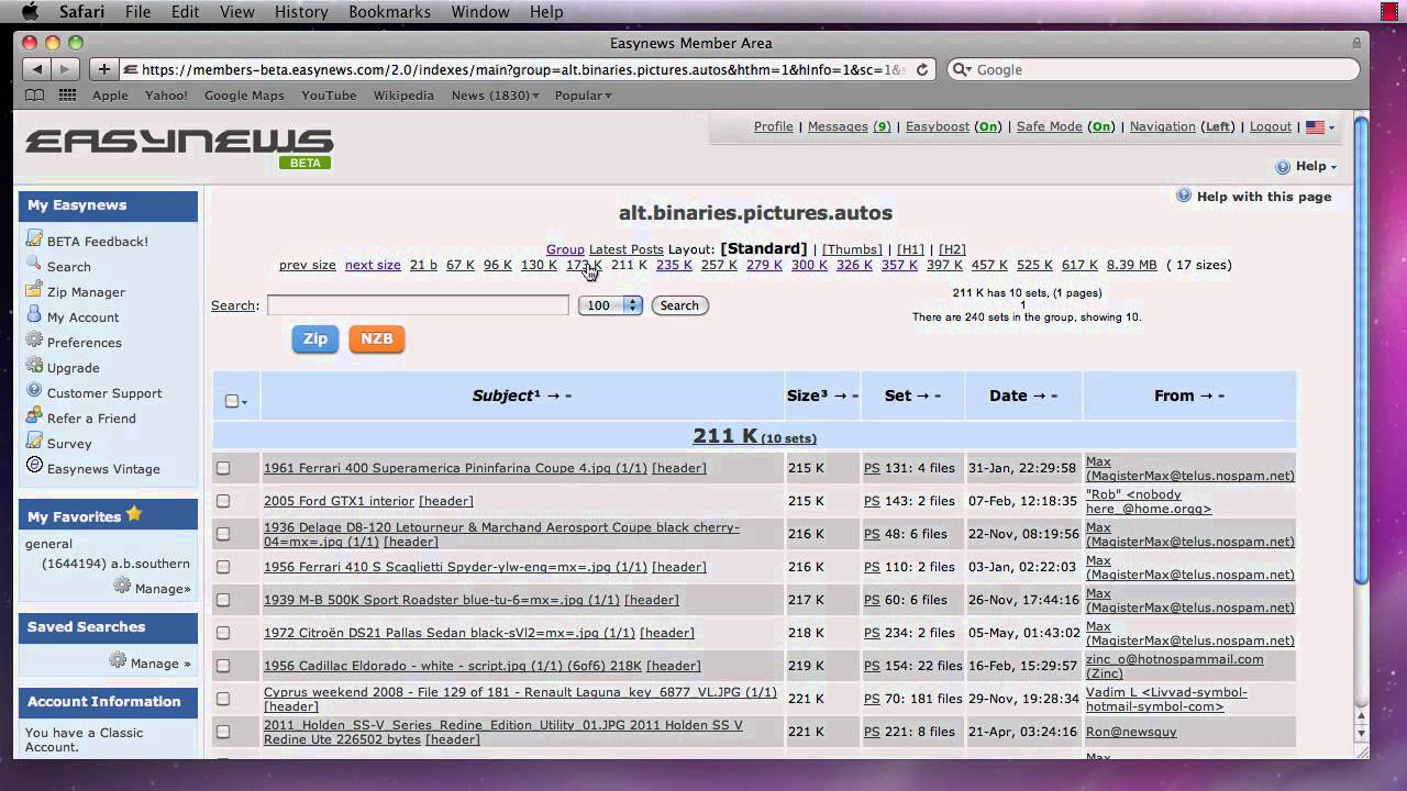 Customizing Easynews Usenet - Part 3 of 4 - Index Settings