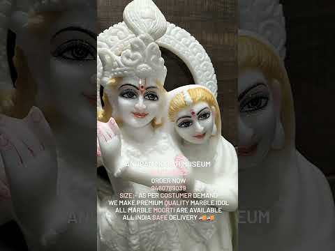 White And Black Marble Radha Krishna Statue